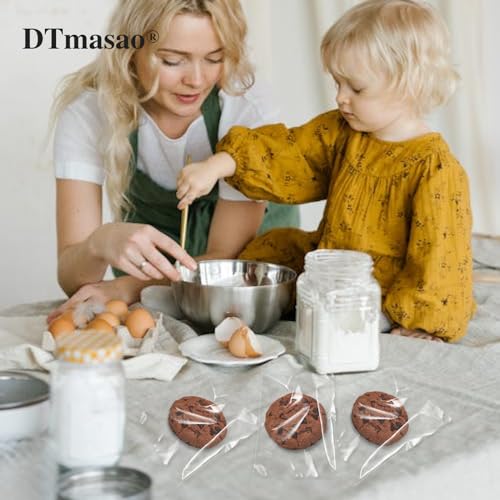 100 Clear Self-Sealing Cellophane Bags for Cookies and Gifts