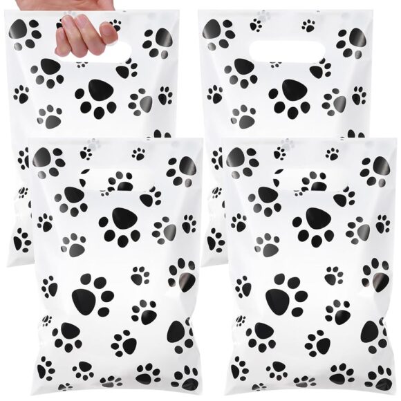 100 Pcs Dog Paw Gift Bags: Perfect Party Favors for Pup Celebrations