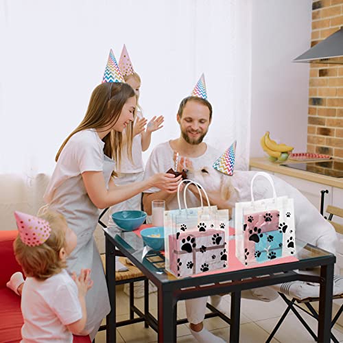 20 Pack Clear PVC Dog Paw Gift Bags for Pet Parties and Treats