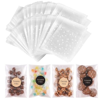 200 Self-Sealing Cellophane Treat Bags for Stylish Gift Giving
