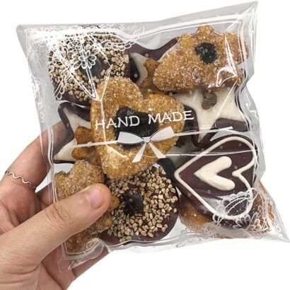 200pcs Clear Lace Bowknot Treat Bags for Elegant Parties & Favors
