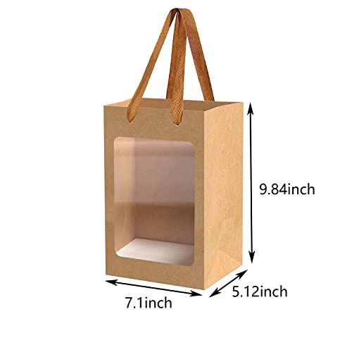 Charming Brown Paper Gift Bags with Window for All Occasions