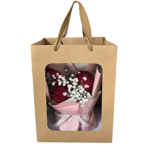 Charming Brown Paper Gift Bags with Window for All Occasions