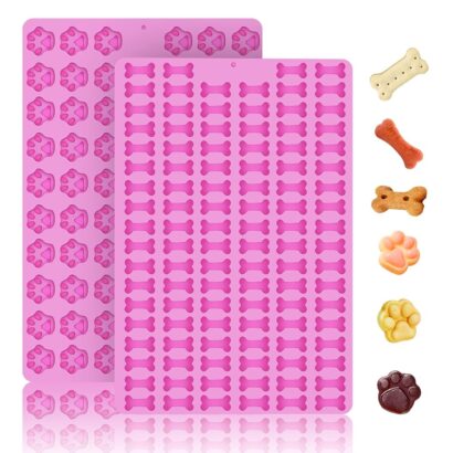 Create Fun Treats with 2 PCS Mini Silicone Dog Bone & Paw Molds