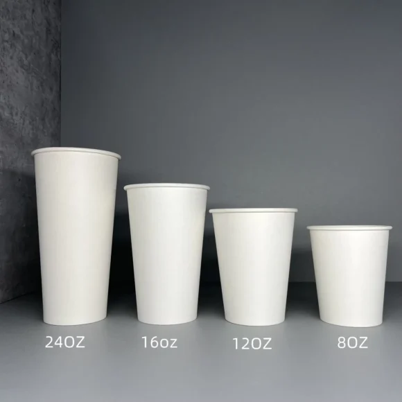 Custom 8 Oz Disposable Paper Cups for Hot Coffee at Cafes