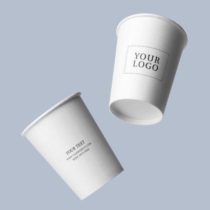 Custom 8oz Disposable Paper Cups for Hot and Cold Beverages