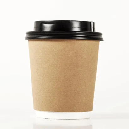 Custom Double Wall Coffee Cups with Logo and PS Lids for Hot Drinks