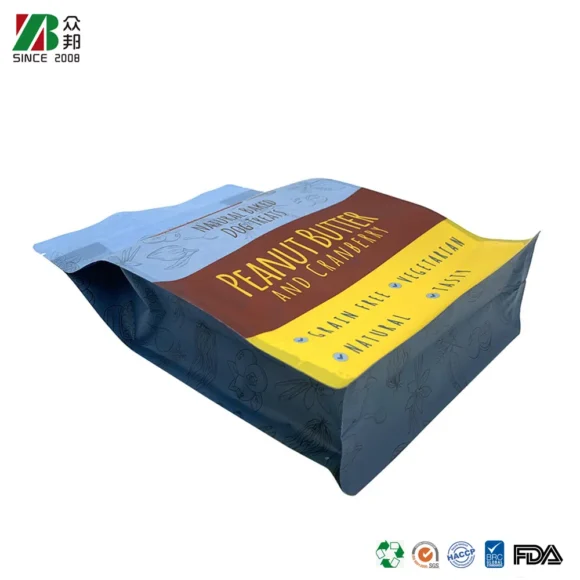 Custom Flat Bottom Plastic Bags for Pet Food & Treats with Zipper