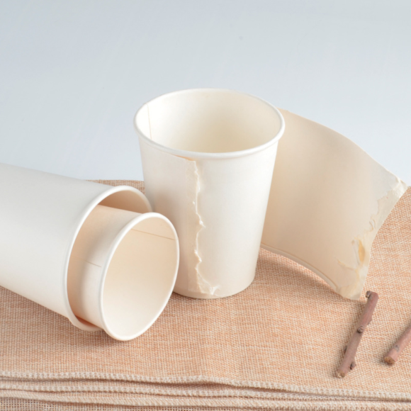 Custom Logo Disposable Blue Double Wall Paper Mugs for Coffee To-Go