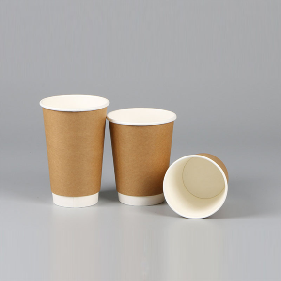 Custom Logo Disposable Blue Double Wall Paper Mugs for Coffee To-Go