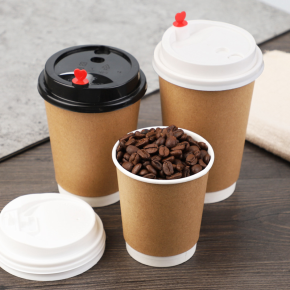 Custom Logo Double Wall Paper Cups for Hot Drinks: Sizes 8oz to 24oz