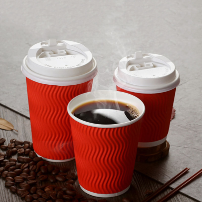 Custom Logo Double Wall Paper Cups for Hot Drinks: Sizes 8oz to 24oz