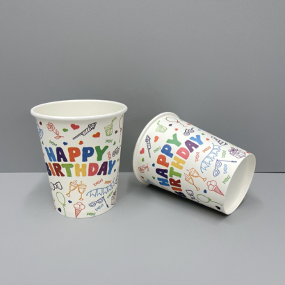 Custom Orange 90mm Disposable Paper Cups for Parties