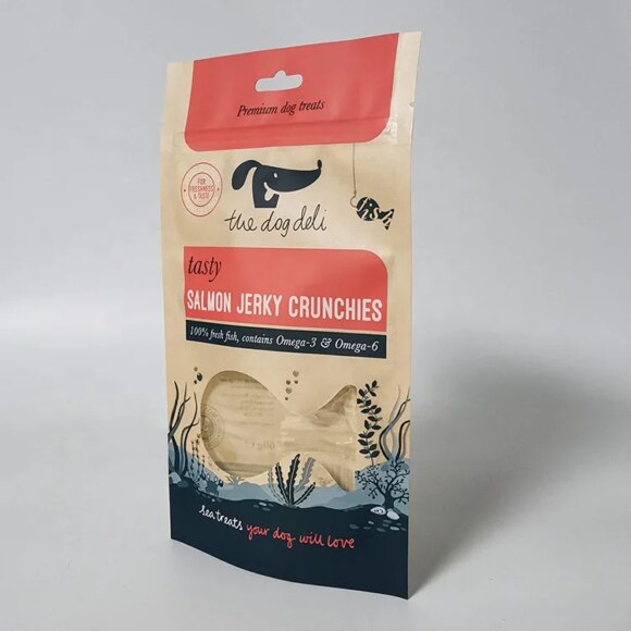 Custom Resealable Kraft Pouch Bags for Pet Treat Packaging