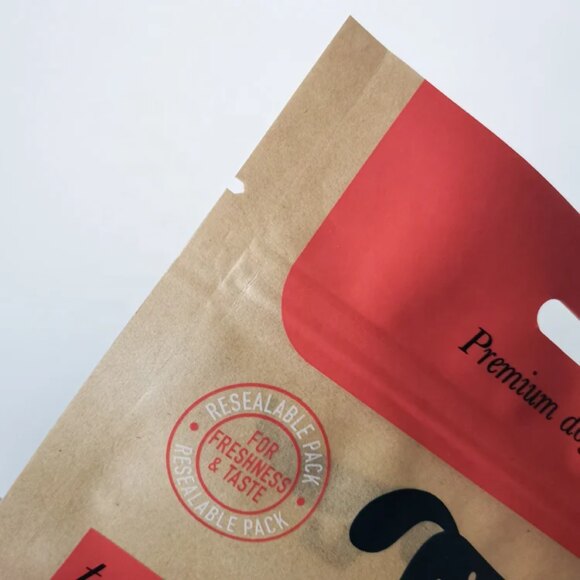 Custom Resealable Kraft Pouch Bags for Pet Treat Packaging