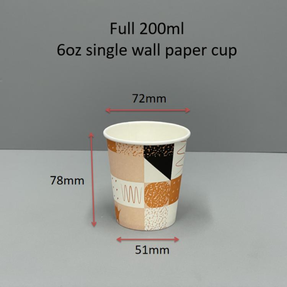 Customizable 6oz Disposable Paper Cups for Hot Coffee in Cafes