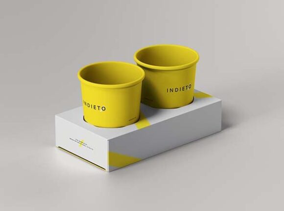 Customizable Paper Cup Holder Mockups for Your Coffee Creations