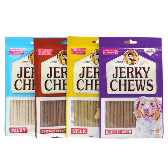 Delicious Milk Flavor Dog Snacks: Chewy Jerky Treats for Pups
