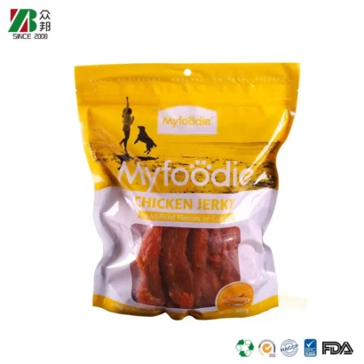 Durable Transparent Stand-Up Bags for Chicken Jerky Dog Treats