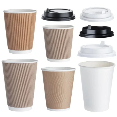 Eco-Friendly 12oz Ripple Wall Paper Cups for Hot Beverages