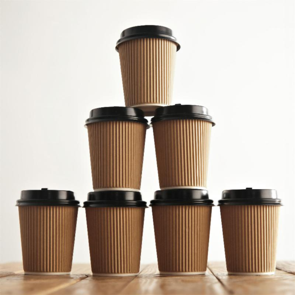 Eco-Friendly 12oz Ripple Wall Paper Cups for Hot Beverages