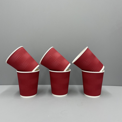 Eco-Friendly 8oz Ripple Wall Coffee Cups: Customize Your Brand!
