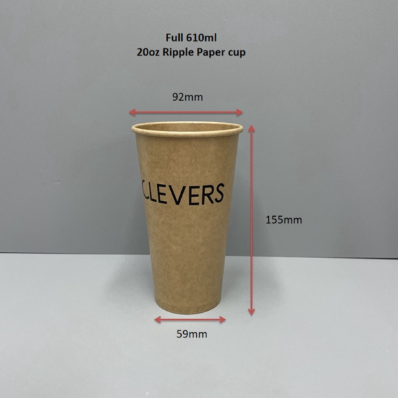 Eco-Friendly Custom 20oz Ripple Paper Cups for Hot Beverages