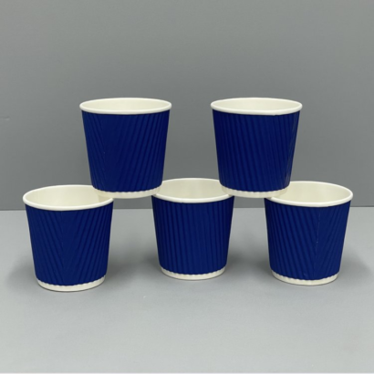Eco-Friendly Custom Ripple Paper Coffee Cups with Lids