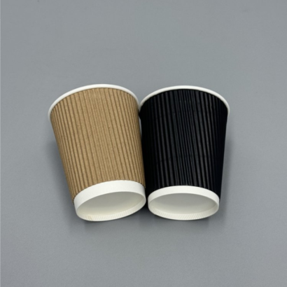 Eco-Friendly Custom Ripple Paper Cups for Hot Coffee & Tea
