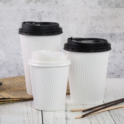 Eco-Friendly Disposable Cardboard Coffee Cups with Paper Lids