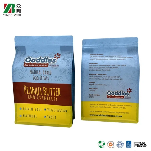 Eco-Friendly Flat Bottom Black Dog Treat Packaging Solutions