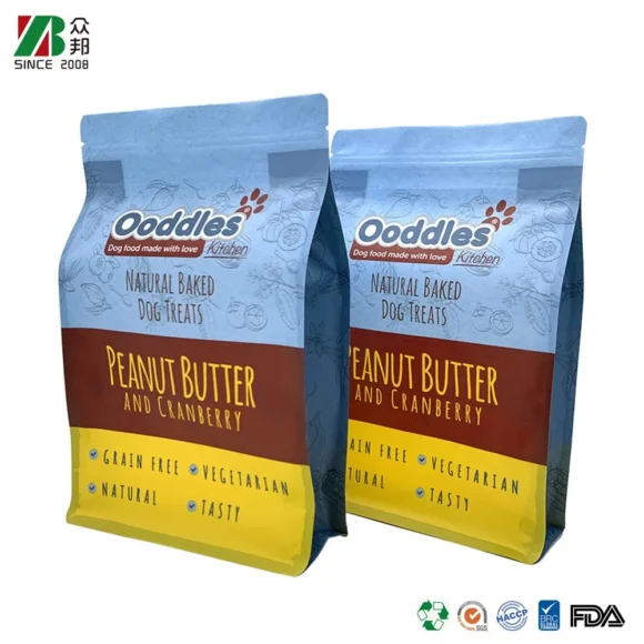 Eco-Friendly Flat Bottom Black Dog Treat Packaging Solutions