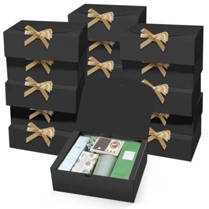 Elegant 15-Piece Black Gift Boxes for Every Special Occasion