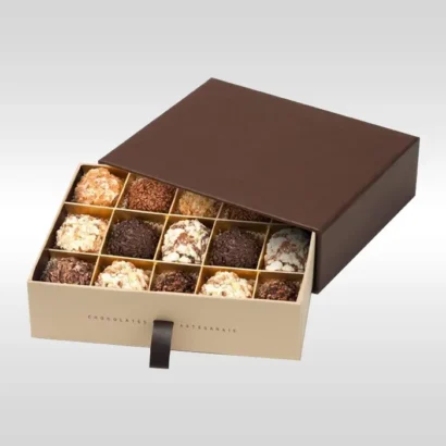 Elegant Brown Chocolate Overlapping Lid Boxes for Stylish Storage