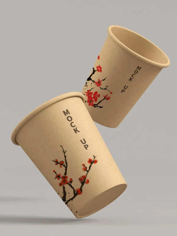 High Demand: Custom Logo Coffee Paper Cups with PS Lids