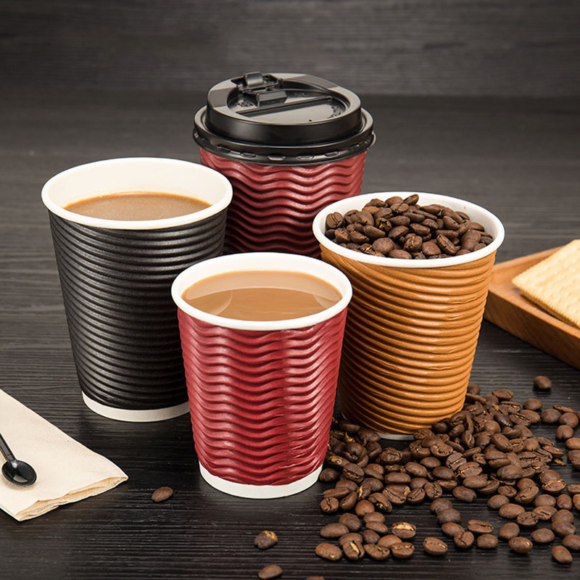 Premium 12oz & 16oz Ripple Paper Cups for Hot Coffee from China