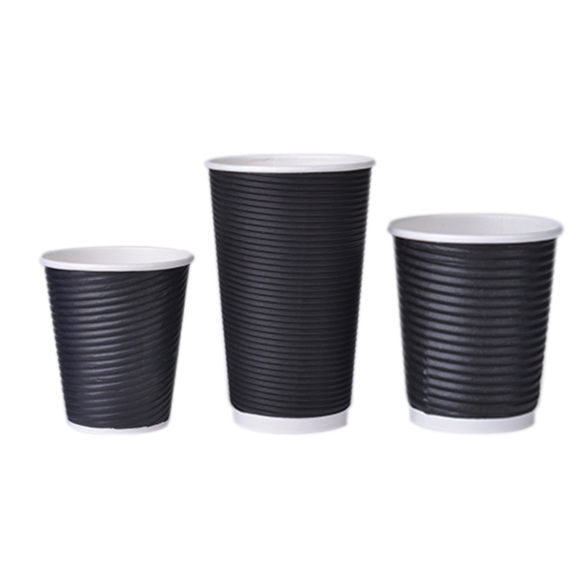 Stylish 16 Oz Insulated Brown Ripple Wall Cups for Hot Drinks On-the-Go