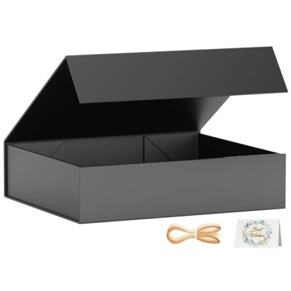Stylish Black Gift Boxes with Lids for Elegant Present Wrapping