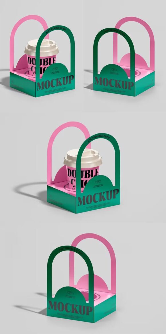 Stylish Coffee Cup Holder Mockup Set for Stunning Presentations