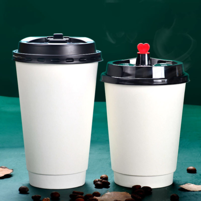 Stylish Custom Logo Disposable Coffee Cups: 8oz, 12oz, & 16oz Options