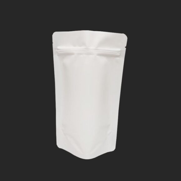 Stylish Matt White Aluminum Standup Pouch with Zipper: 12cm x 20cm