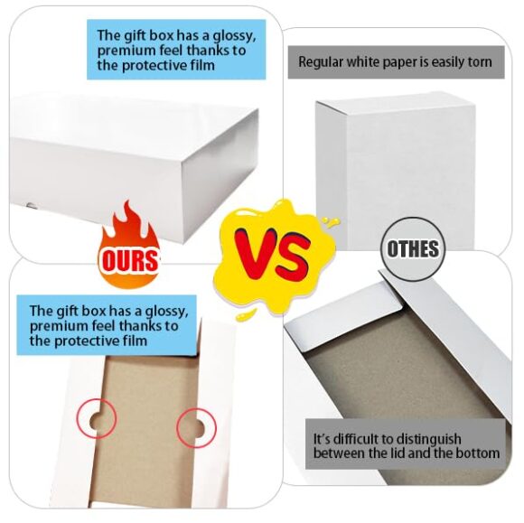 UUBEMM White Gift Boxes: Perfect for Wrapping Holiday Presents