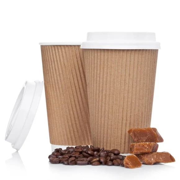 Versatile 12oz Ripple Wall Paper Cups for Hot Beverages