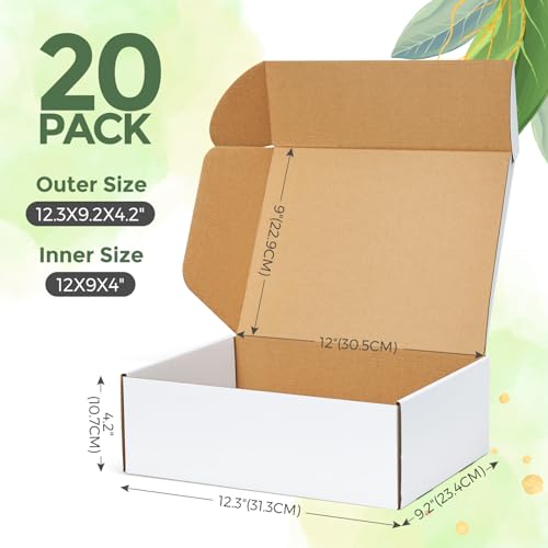 Versatile 12x9x4 Inch Shipping Boxes for Gifts and Small Business Needs