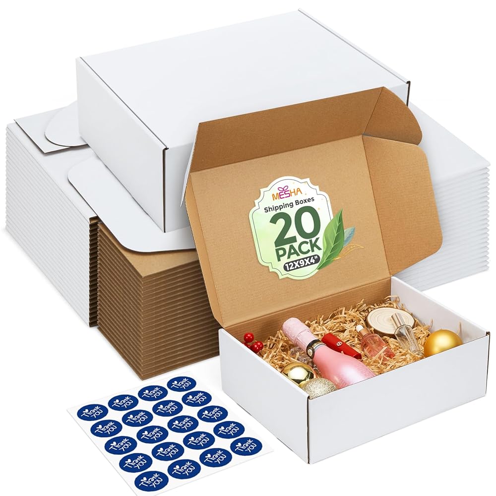 Versatile 12x9x4 Inch Shipping Boxes for Gifts and Small Business Needs