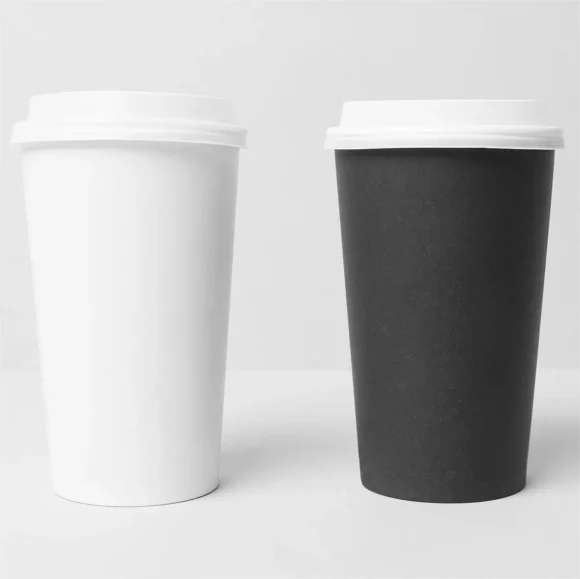 Versatile 4oz to 16oz Kraft Paper Coffee Cups with Lids for Hot Drinks