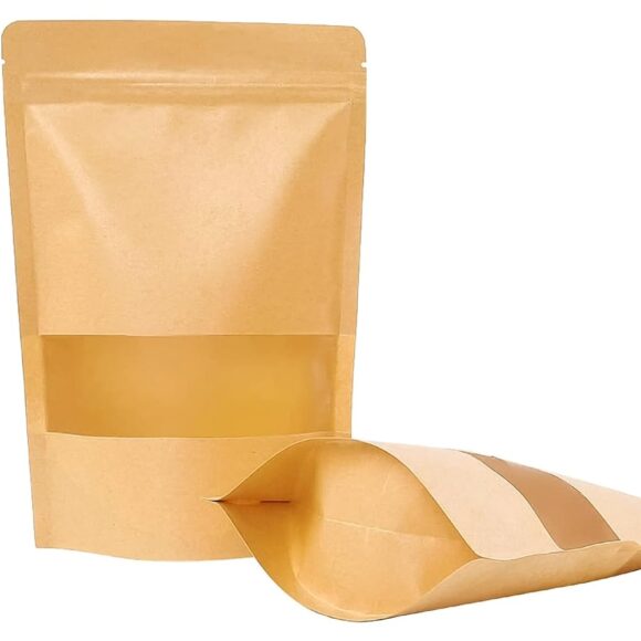Versatile 72pcs Kraft Paper Resealable Bags for Small Business Success