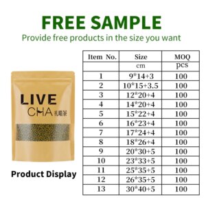 Versatile Brown Kraft Ziplock Pouches with Clear Window for Food Storage