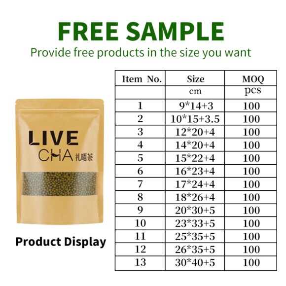Versatile Brown Kraft Ziplock Pouches with Clear Window for Food Storage