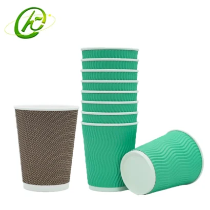 Versatile Insulated Double Wall Paper Cups for Hot Beverages On-the-Go